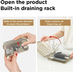 Travel Bottle Brush Set, Auto-Open Rack & Vertical Brushs Drying Slots, 3 Brushes, Foldable Drying Rack, Travel Baby Essentials