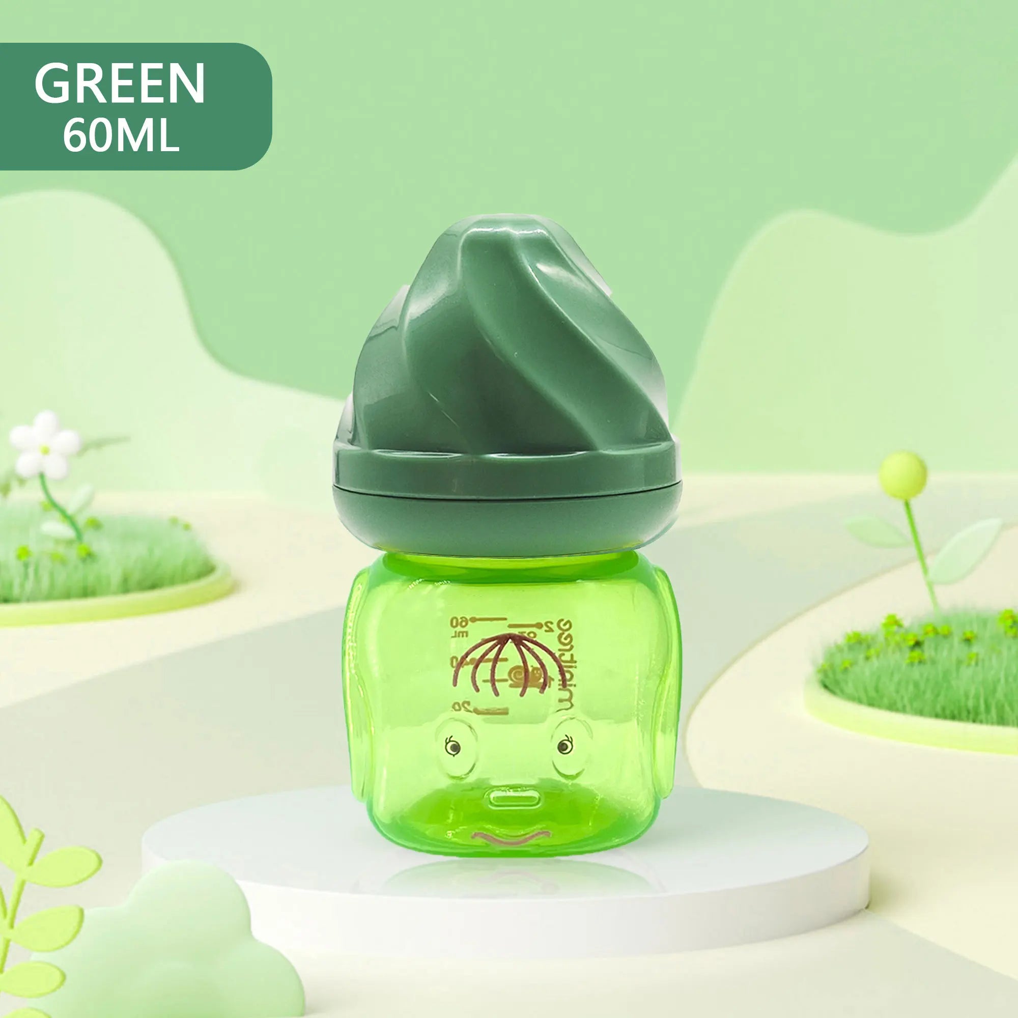 60ml wide diameter baby PP bottle, Cartoon bear shape newborn mini bottle, BPA-free, anti-drop and anti-drop, holiday gift