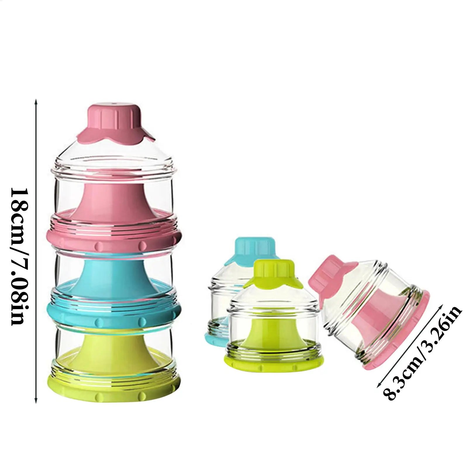3 Layers Baby Milk Powder Pots Formula Dispenser Milk Powder Formula Dispenser Container Pot Box for Travel