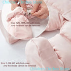 2025 New Winter Baby Rompers Thick Warm Infant Hooded Inside Fleece Jumpsuit Newborn Boy Girl Overalls Toddler Clothing Set