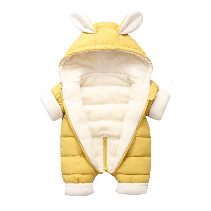 Snowsuit Bébé – Velours Capuche Lapin
