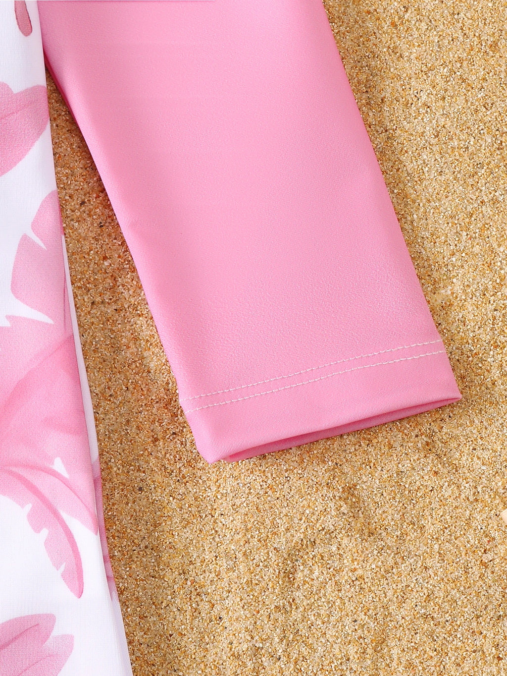 Maillot de Bain Bébé Fille Rose – Manches Longues avec Chapeau