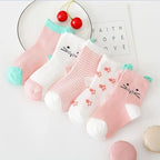 Lot 5 Chaussettes Bébé – Chat Mignon