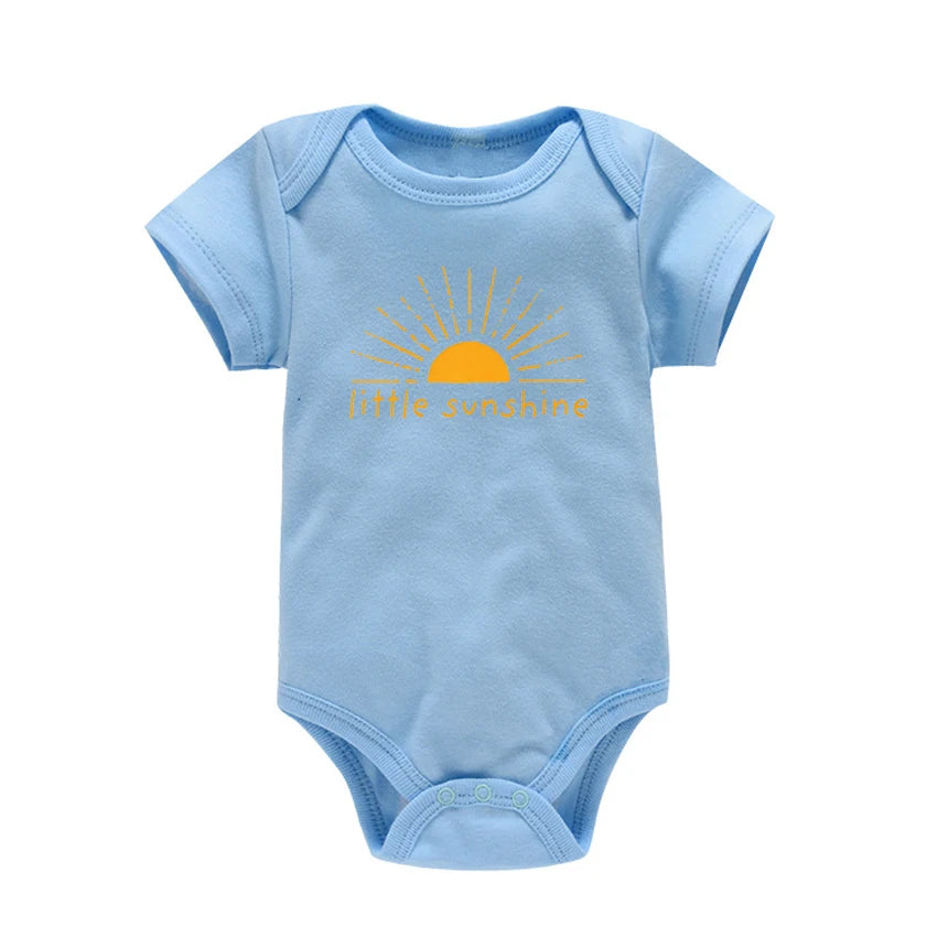 3-24M Cotton Bodysuit For Newborns Little Sunshine Baby Infant Baby Girls Boys Clothes Jumpsuit Solid Baby's Rompers Summer
