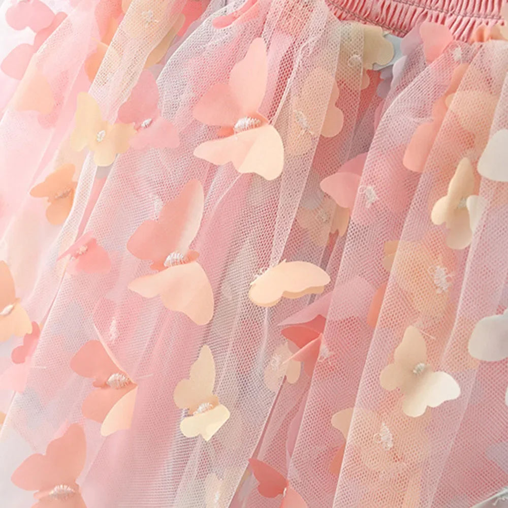 Robe Bébé Fille Princesse – Ailes de Papillon & Dos Nu Élégant