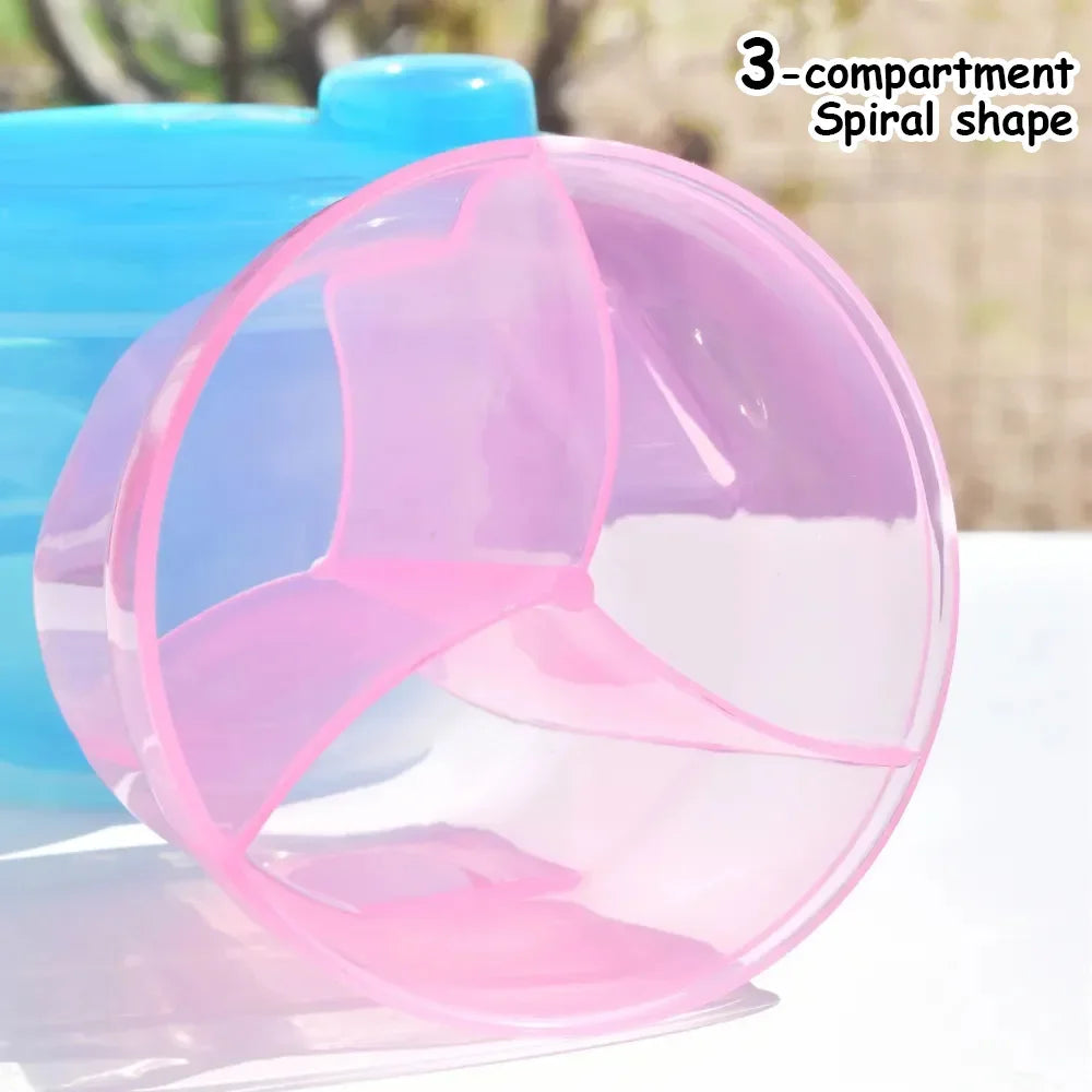 1PC 3-Cell Portable Milk Powder Dispenser & Snack Storage Box, BPA-Free, Travel & Outdoor Use, Compact Baby Formula Container