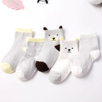 Lot 5 Chaussettes Bébé – Chat Mignon