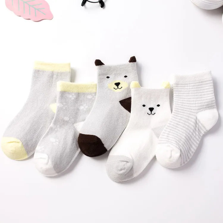 Lot 5 Chaussettes Bébé – Chat Mignon