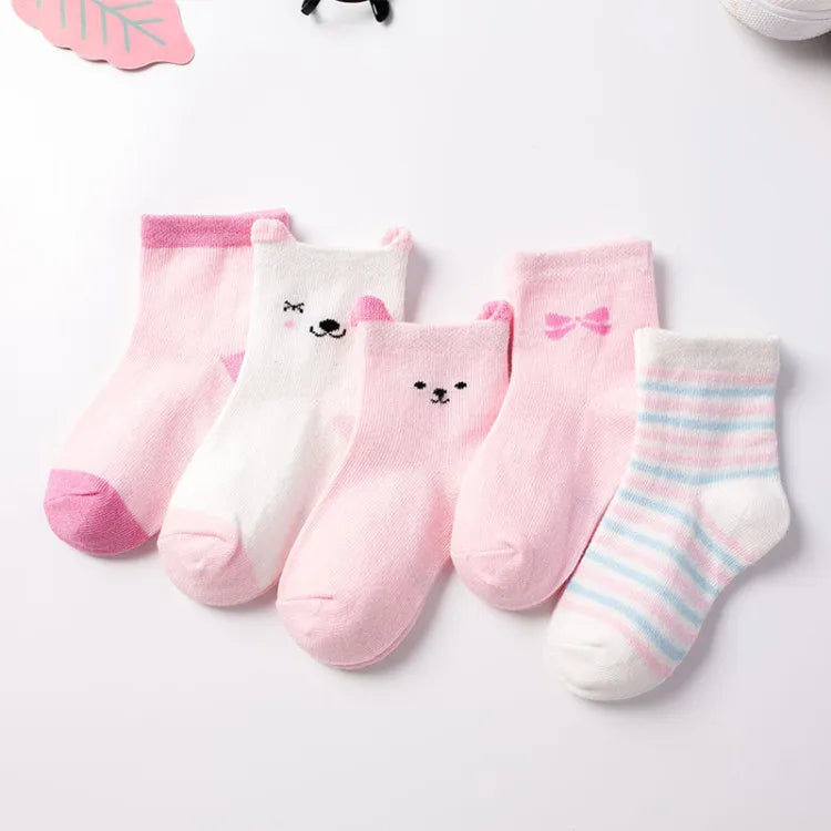 Lot 5 Chaussettes Bébé – Chat Mignon