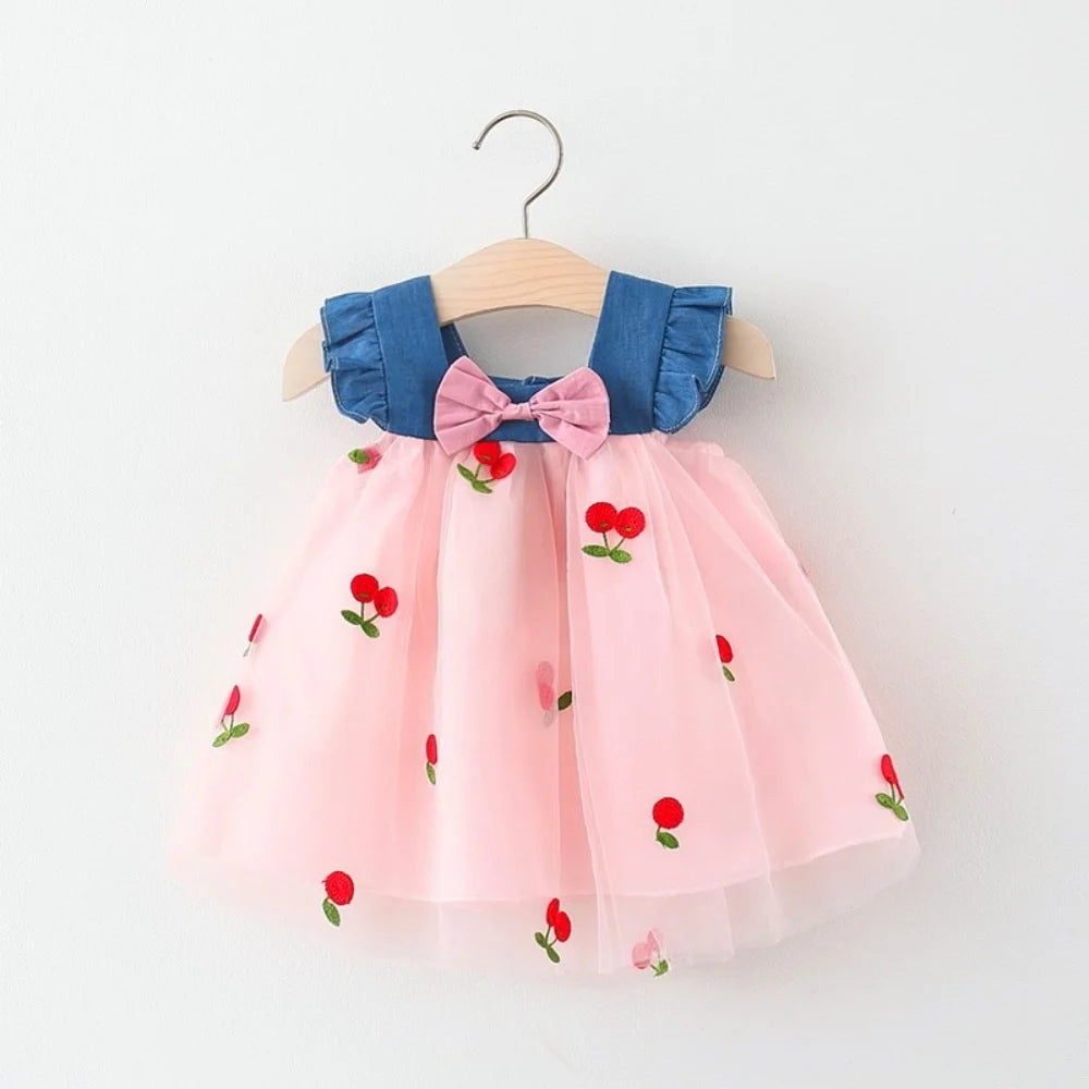 Robe Bébé Fille Cerises – Tenue Estivale Mignonne & Élégante
