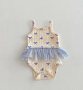 2026 Summer New Baby Clothes Cute Heart Print Toddler Girls Bodysuits Korean Style Baby One Piece