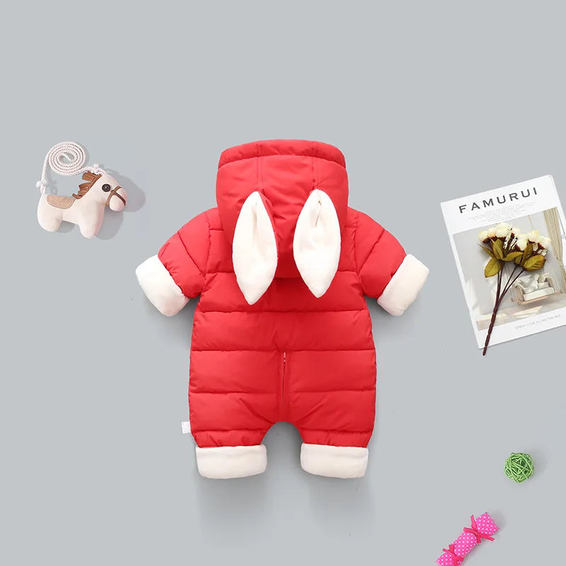 Snowsuit Bébé – Velours Capuche Lapin