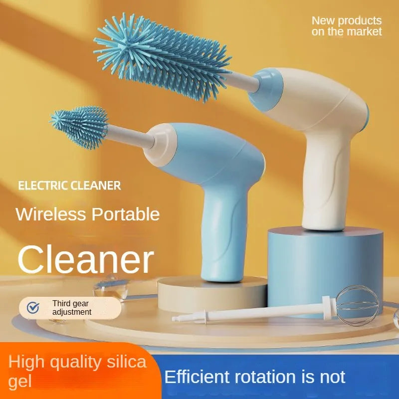 Electric bottle brush, silicone brush, portable bottle cleaner, egg beater, multifunctional complementary feeding machine