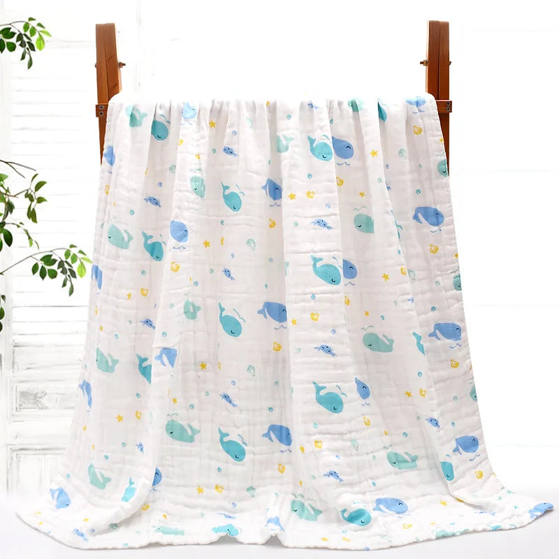 Serviette de bain bébé 4 couches en gaze de coton