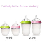 Silicone Baby Bottles for Newborn Baby  Anti Colic Infant Bottles Wide Neck  Nipple Slow Flow Breastfeeding Toddler Bottles 1PC