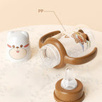 The new straight-body baby bottle, cute with handle, anti-flatulence standard mouth 240ml baby bottle, Christmas gift
