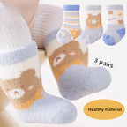 Chaussettes Bébé – Chaudes Antidérapantes 3 paires