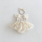 Barboteuse Bébé Fille Princesse – Dentelle Fleurie Élégante