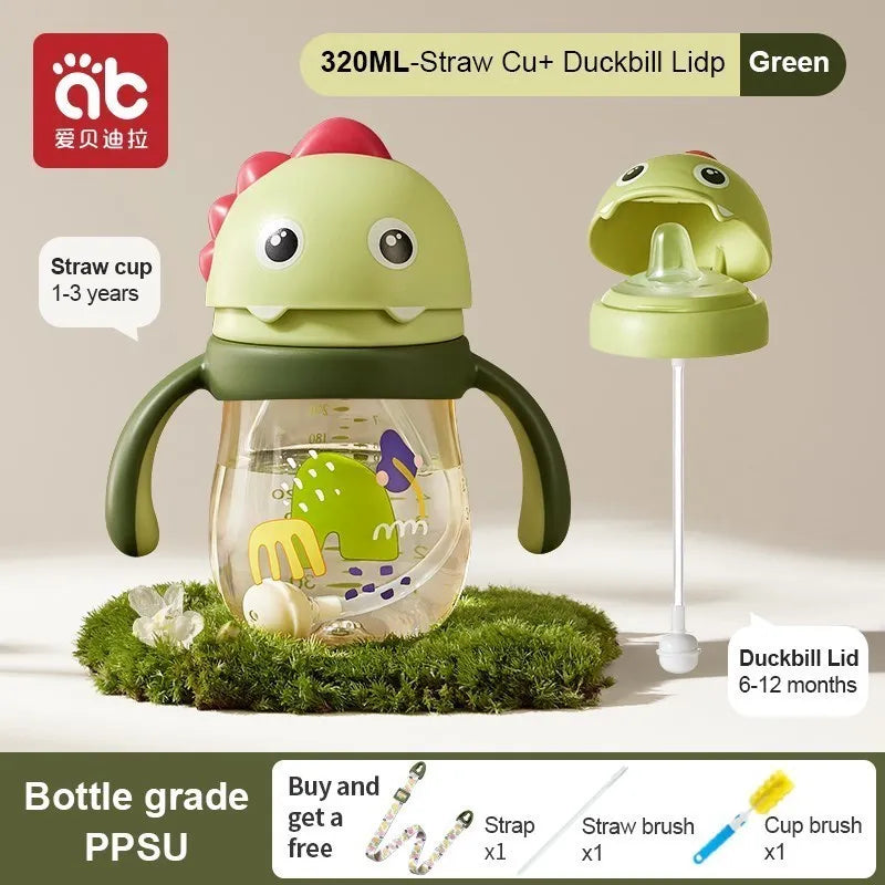 AIBEDILA Baby Drinking Cup Baby Glass Cups Kids Cup With Straw Water Bottles for Kids Children's Water Bottle Items Mother Solid