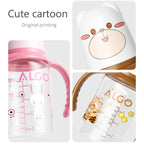 The new straight-body baby bottle, cute with handle, anti-flatulence standard mouth 240ml baby bottle, Christmas gift