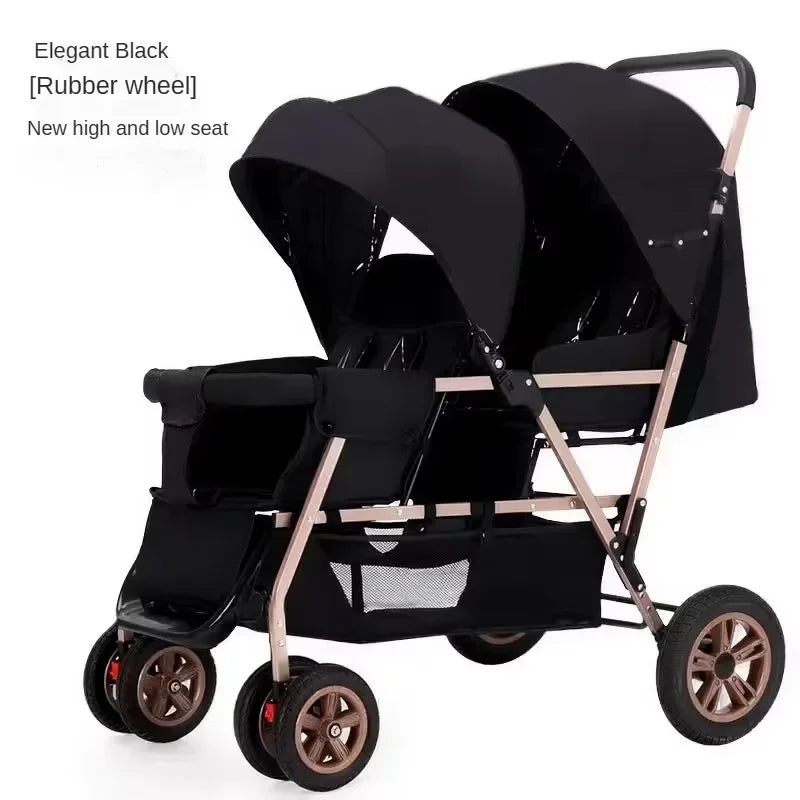 EU STOCK Twin strollers kids two seats strollers foldable carriage wholesale baby stroller Front and rear seats