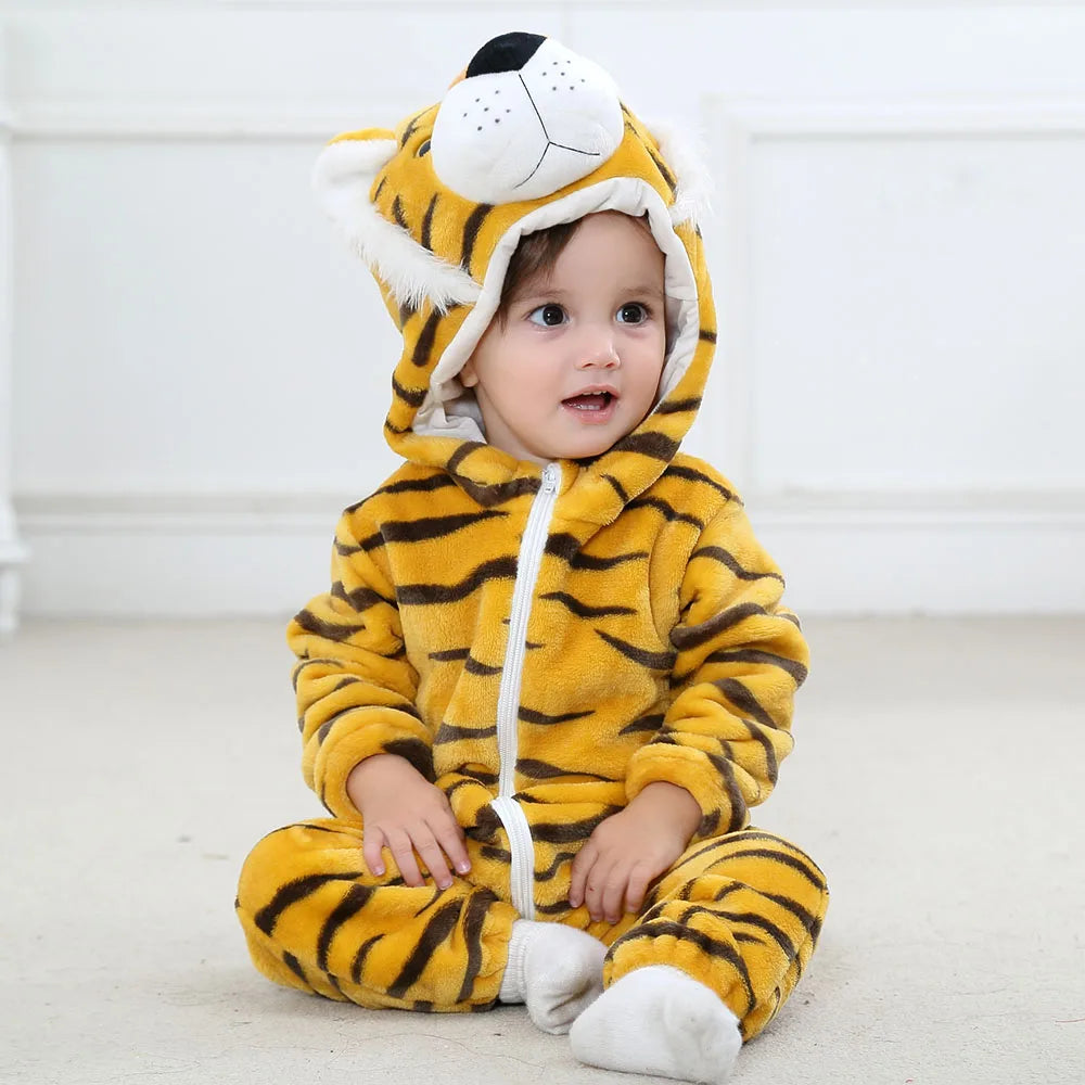 0-4T Big Size Baby Rompers Winter Warm Christmas Baby Jumpsuits Unicorn Kigurumi Pajamas Onesies for Babies Newborn Baby Clothes