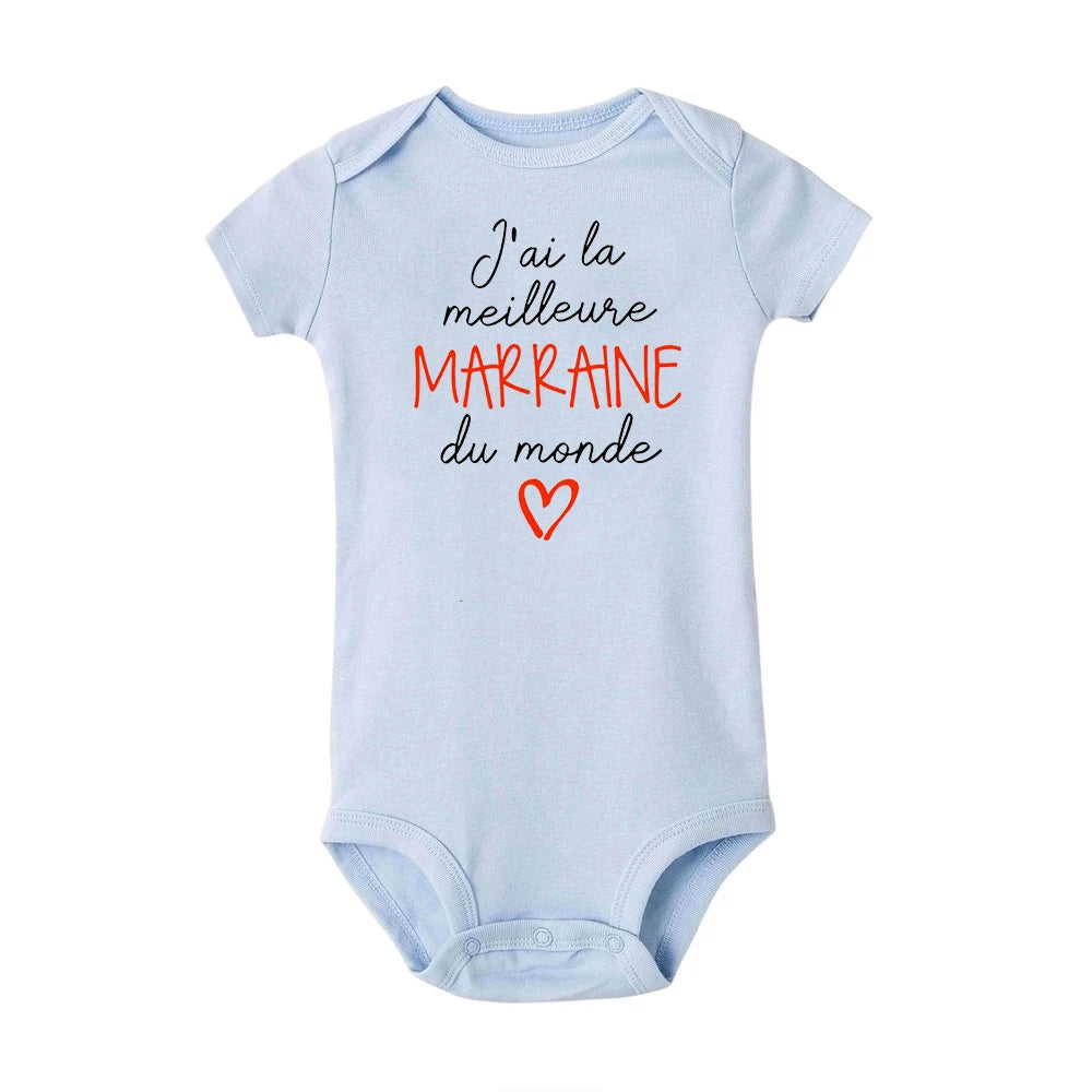 Body Bébé "J'ai le Meilleur Parrain du Monde" – Barboteuse Humoristique
