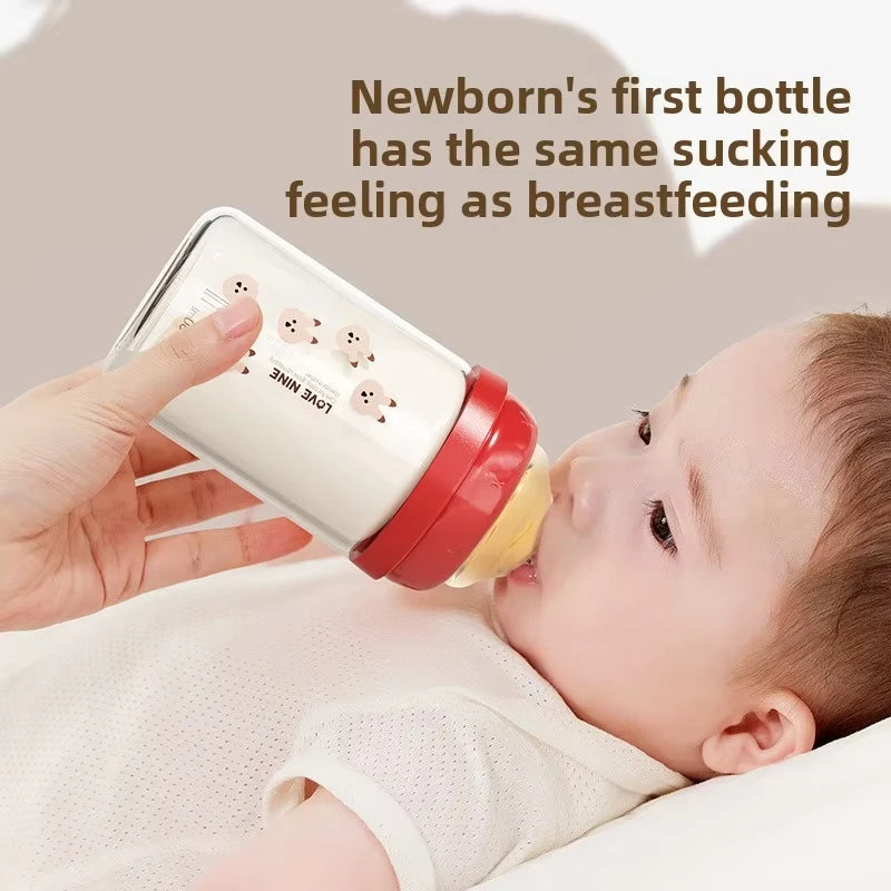 Newborn Baby Feeding Bottle 0-6 Months Anti Bloating Anti Spitting Choking Bebe Glass Milk Bottle 80ml And 160ml Silicone Nipple