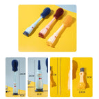 4 In 1 Set Baby Bottle Brush Multi-Fuction Cleaner Silicone Straw Pacifier Milk Bottle Cup 360 Degree Penguin Silicone Brush