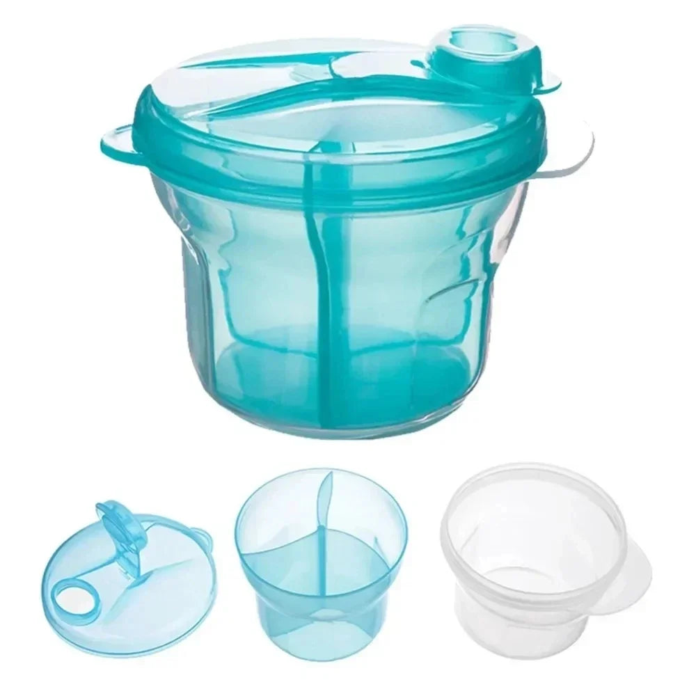 3-grid Portable Formula Dispenser for Infant Formula, Free of Bisphenol A, Outdoor Baby Food Storage Box