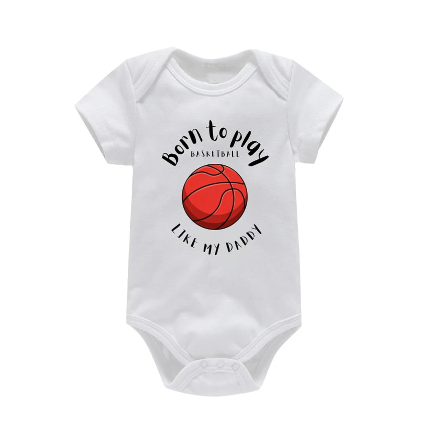 Body Bébé Basketball – Barboteuse Été Manches Courtes pour Nouveau-Né