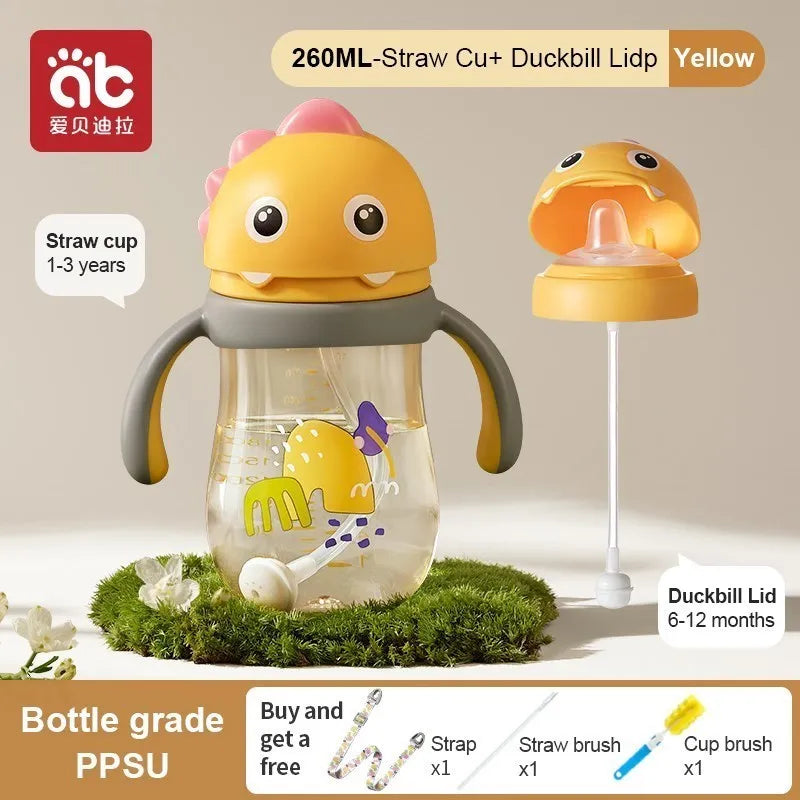 AIBEDILA Baby Drinking Cup Baby Glass Cups Kids Cup With Straw Water Bottles for Kids Children's Water Bottle Items Mother Solid