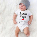 Body Bébé "Maman Papa Je Vous Aime" – Barboteuse à Message