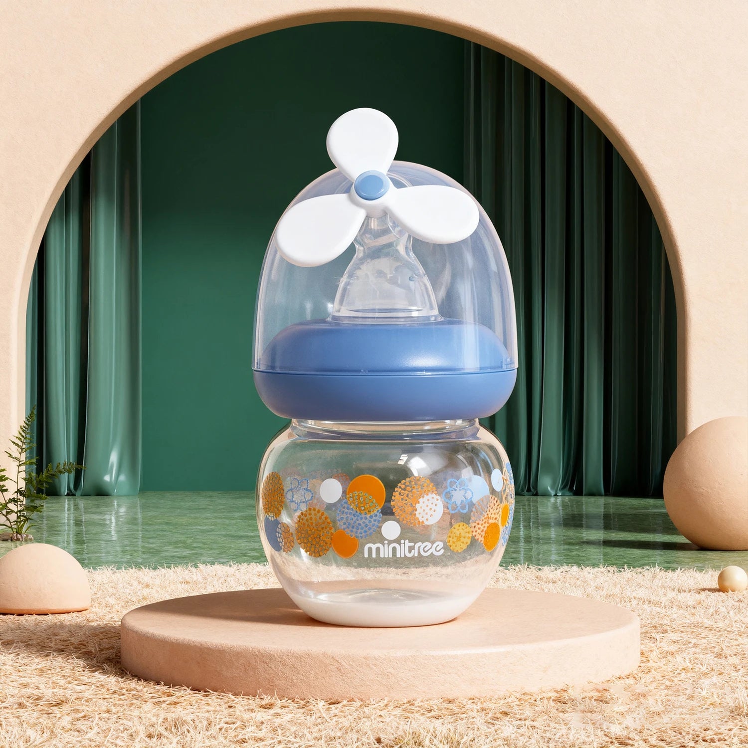 60ml wide diameter baby PP bottle, Cartoon bear shape newborn mini bottle, BPA-free, anti-drop and anti-drop, holiday gift