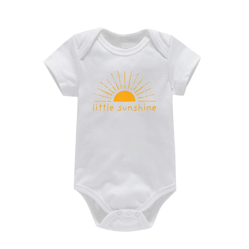 3-24M Cotton Bodysuit For Newborns Little Sunshine Baby Infant Baby Girls Boys Clothes Jumpsuit Solid Baby's Rompers Summer