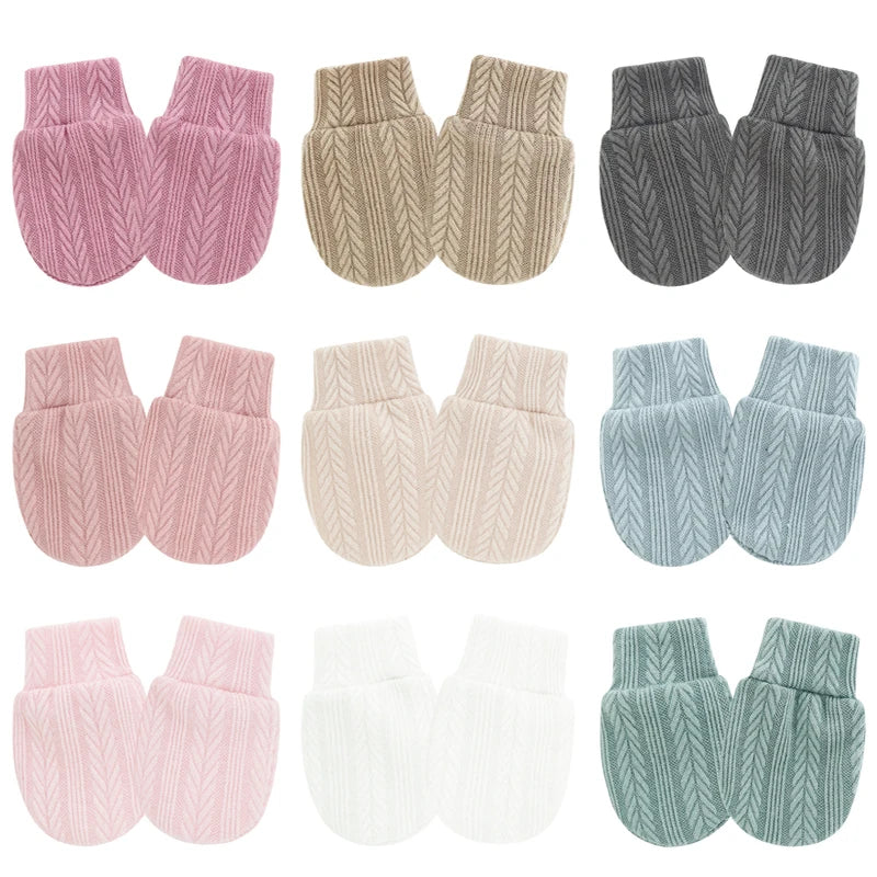 Lot 3 Moufles Bébé – Coton Doux