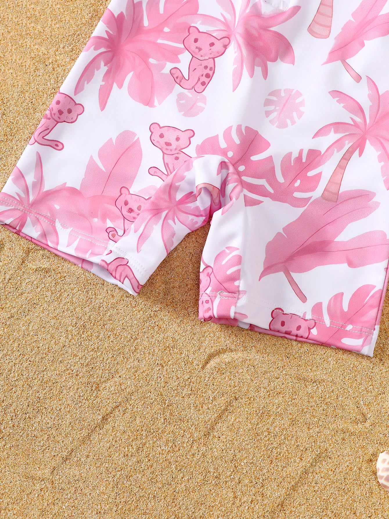 Maillot de Bain Bébé Fille Rose – Manches Longues avec Chapeau