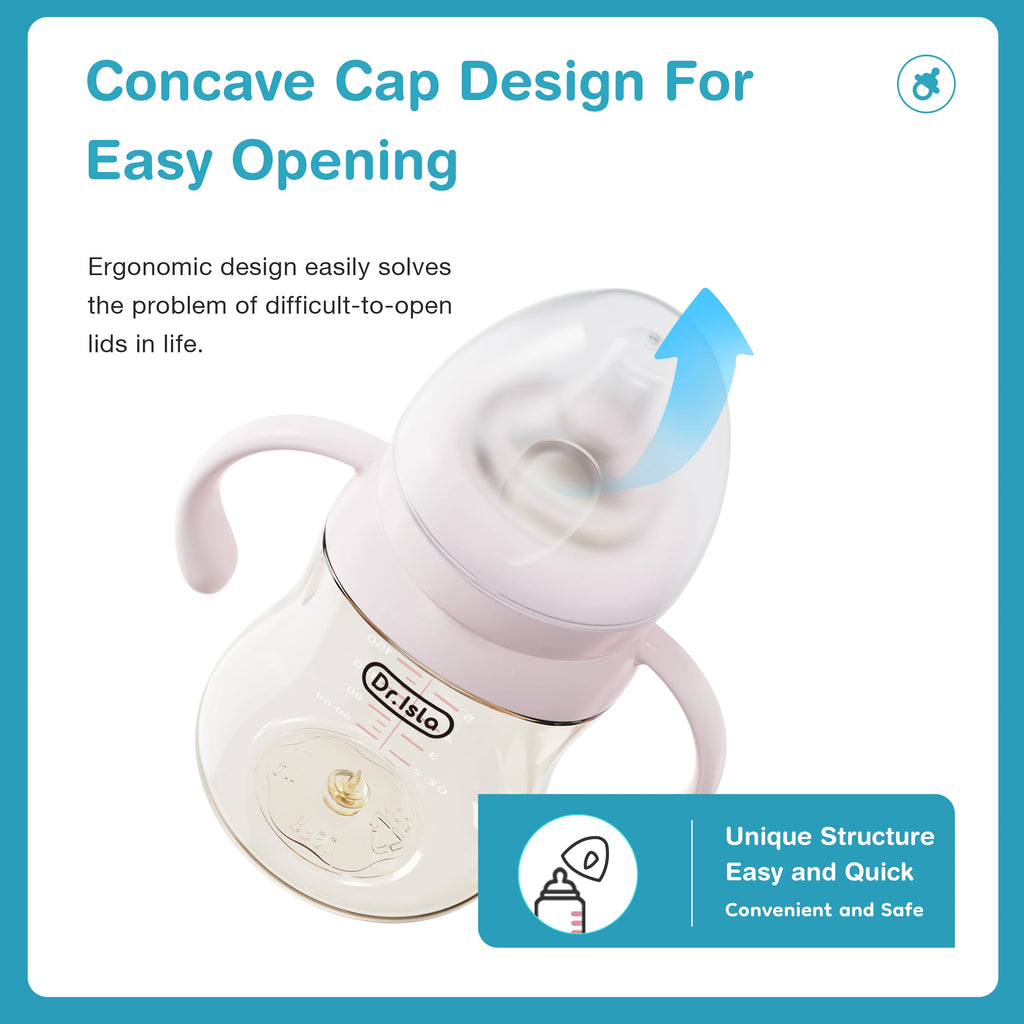MAMIJOY 160/240/300ml Baby Dot Anti-Colic＆Anti-Bloating PPSU Milk Bottle Kids Drinking Bottle＆Temperature Display Function PS73