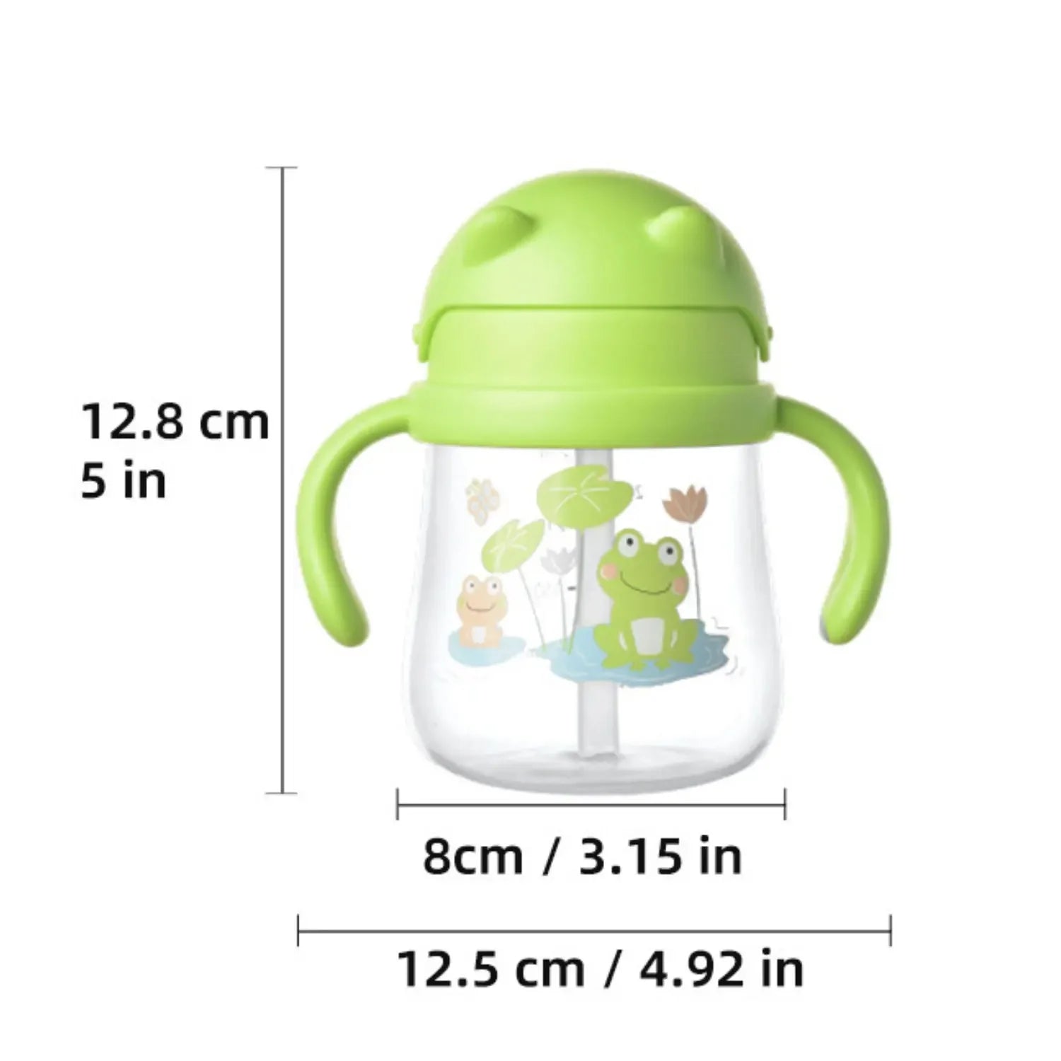 Anti-Colic Baby Water Cup Cartoon Baby Training Straw Cup with Double Handles Anti-Choking Training Cup for Boys and Girls