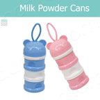 Portable 3-Layer  Milk Powder Box Formula Dispenser, Cute Bear Style Spill-Proof Container with Separate Sections