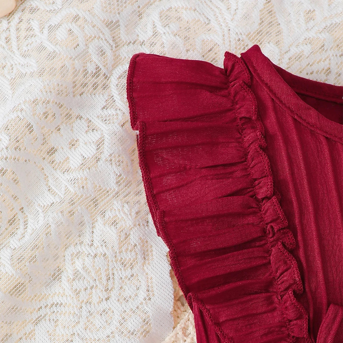 Robe Bébé Fille Été – Sans Manches avec Volants & Bandeau