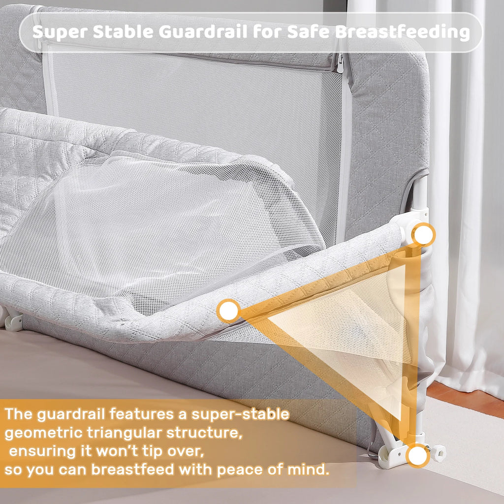 Baby Crib, 3-In-1 Folding Baby Crib Sleeper With Breathable & Visible Mesh Window, Washable Elastic Cloth Liner Cover Portable