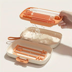 Silicone Bottle Brush Pacifier Brush with Storage Box Draining Rack Straw Brush for Baby Bottles Home Travel Cleaning Kit Safe