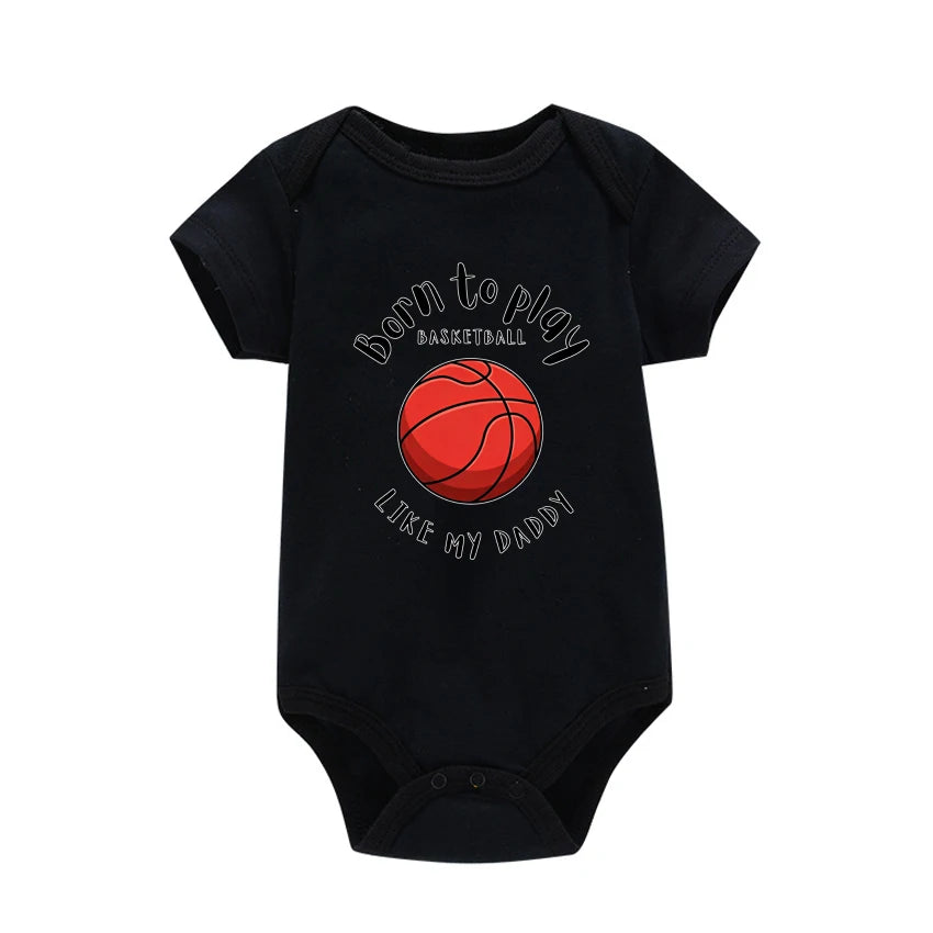 Body Bébé Basketball – Barboteuse Été Manches Courtes pour Nouveau-Né