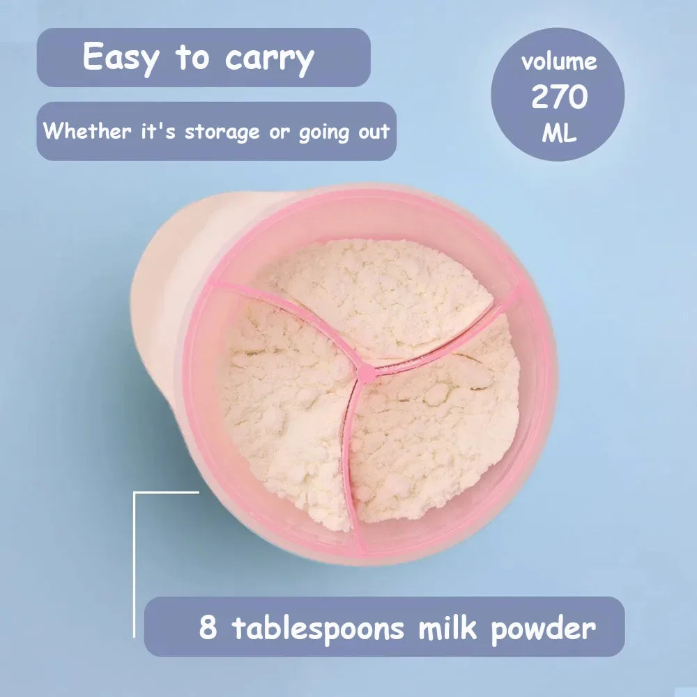 1PC 3-Cell Portable Milk Powder Dispenser & Snack Storage Box, BPA-Free, Travel & Outdoor Use, Compact Baby Formula Container