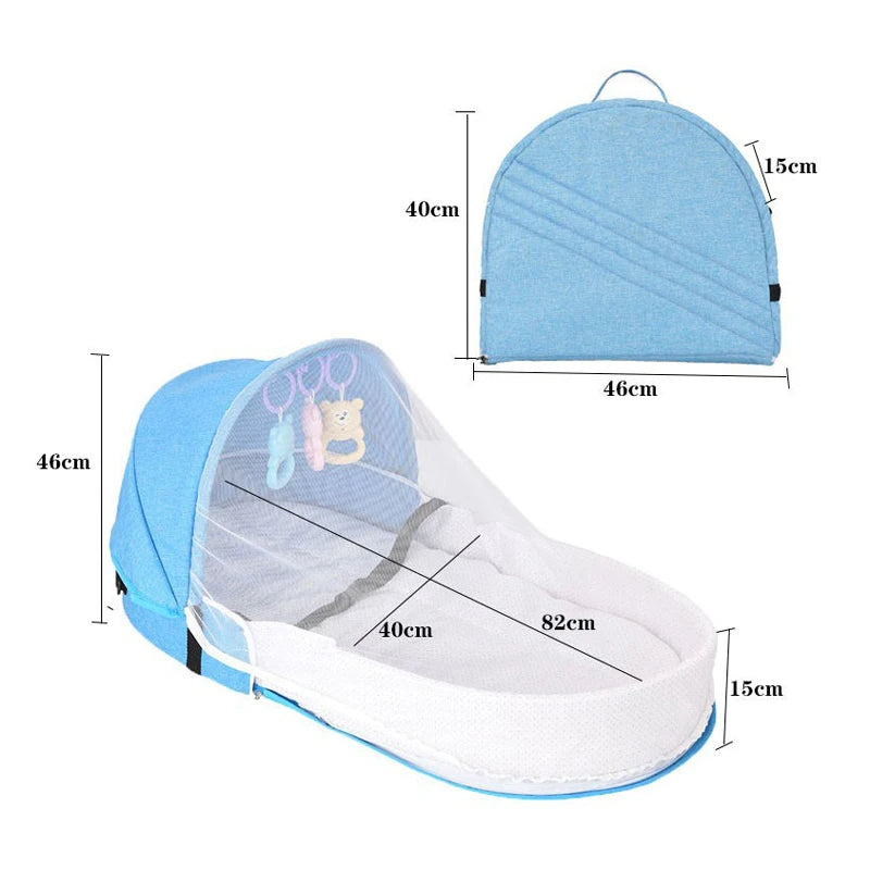 Portable Travel Baby Crib Foldable Baby Cot Nest Multi-function Baby Bed with Protection Mosquito Net Cradle for Newborns Crib