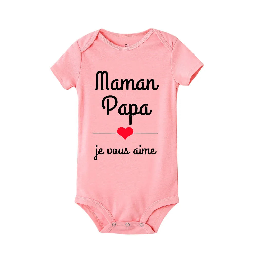 Body Bébé "Maman Papa Je Vous Aime" – Barboteuse à Message