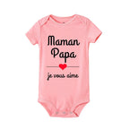 Body Bébé "Maman Papa Je Vous Aime" – Barboteuse à Message