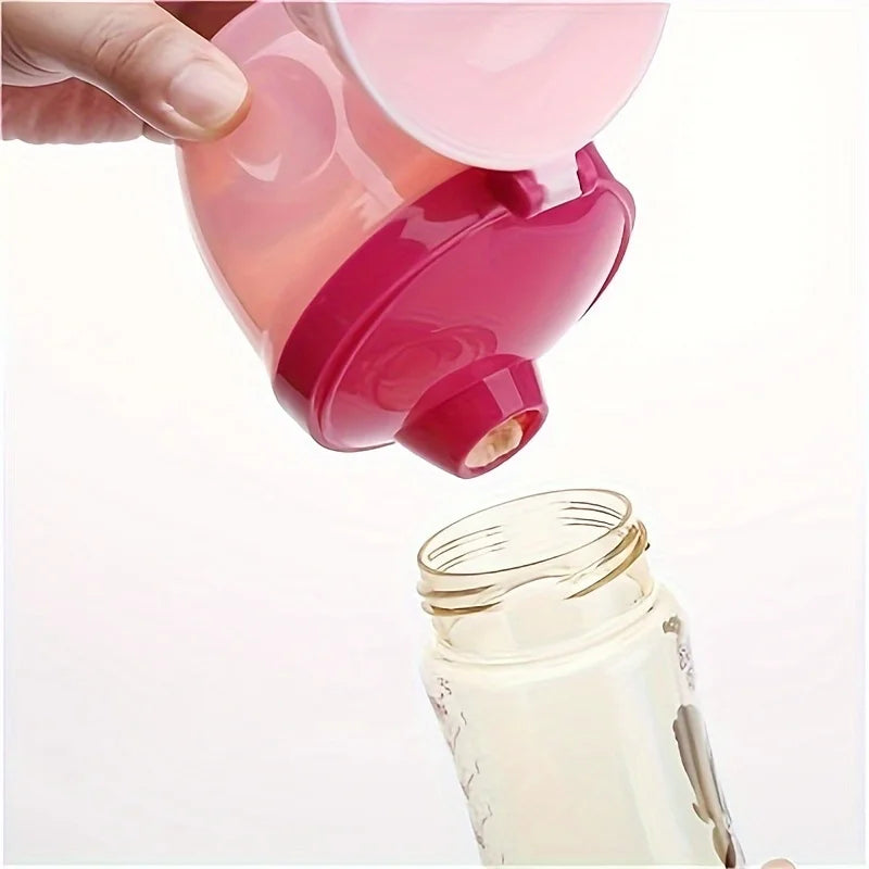 3-Compartment Rotating Milk Powder Box, Storage Container, Cartoon Mini Portable Snack Dispenser for Travel