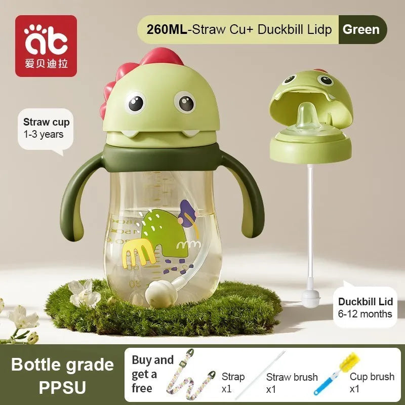 AIBEDILA Baby Drinking Cup Baby Glass Cups Kids Cup With Straw Water Bottles for Kids Children's Water Bottle Items Mother Solid